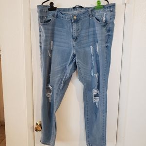 Plus Size  Skinny Stretch Wax Jeans 20w